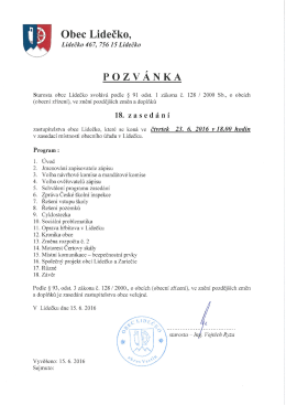 Pozvánka - Obec Lidečko