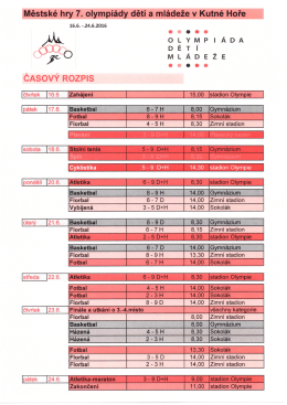 časov&yacute; rozpis