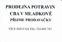 Prodejna Mladkov přijme prodavačky