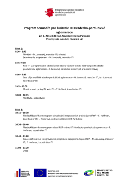 Program semináře pro žadatele ITI Hradecko