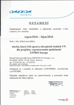 Oprava vedení 22kV Lukavec - Litoměřice