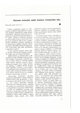 Význam určování zadní hranice frontového týlu