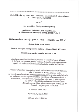 Z&aacute;měr na pron&aacute;jem č&aacute;sti pozemku v k. &uacute;. Klis&iacute;n