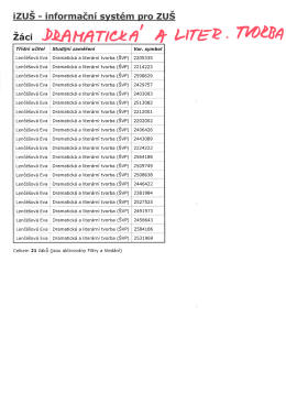 Dramatick&aacute; a liter&aacute;rn&iacute; tvorba