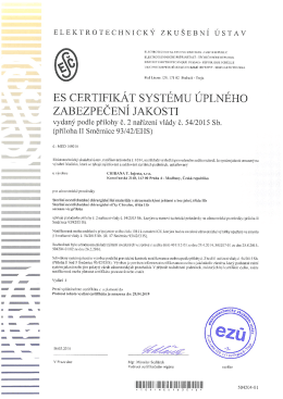 Syst&eacute;m zabezpečen&iacute; jakosti CZ-tř&iacute;da IIb
