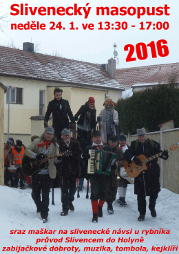 slivenecký masopust v neděli 24. ledna 2016