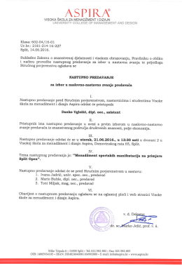 Obavijest o nastupnom predavanju &ndash; Danko Ugle&scaron;ić