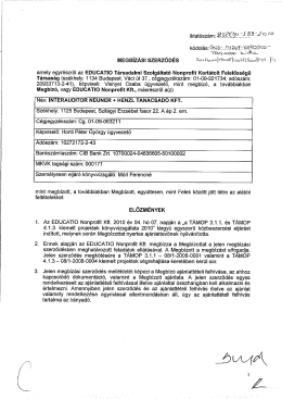 Szerződés - EDUCATIO Társadalmi Szolgáltató Nonprofit Kft.