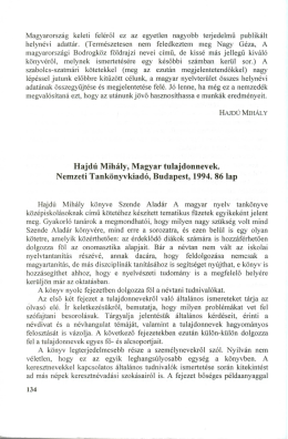 Hajdú Mihály, Magyar tulajdonnevek . Nemzeti Tankönyvkiadó