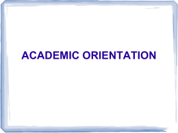 Academic orientation