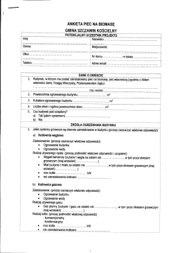 Ankieta Piec na Biomasę