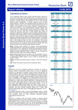 Raport dzienny - Biuro Maklerskie Deutsche Bank Polska