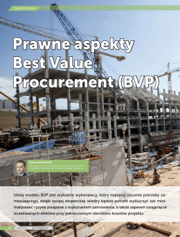 Prawne aspekty Best Value Procurement (BVP)
