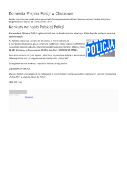 Generuj PDF - Komenda Miejska Policji w Chorzowie