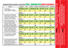 harmonogram odbioru odpad&oacute;w dla miasta