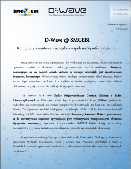 D-Wave @ SMCEBI - Instytut Matematyki Uniwersytetu Śląskiego