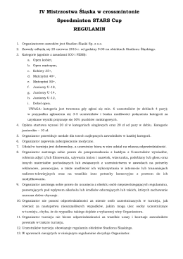 Regulamin IV Mistrzostw Śląska w Crossmintonie