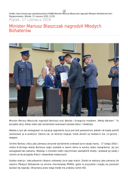 Minister Mariusz Błaszczak nagrodził Młodych Bohaterów