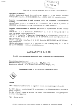 Cayman Pro 440 SC etykieta