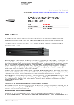 Dysk sieciowy Synology RC18015xs+