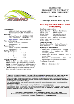 17 maj 2015 I Eliminacja „Summer Salio Cup 2015”