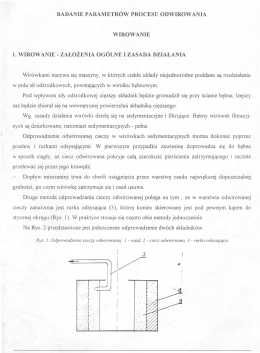 Badanie procesu odwirowywania