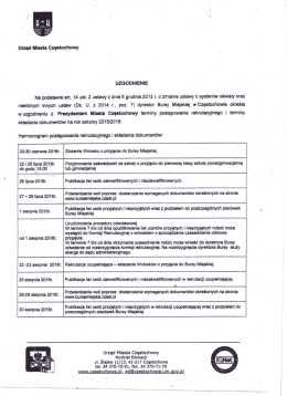 harmonogram rekrutacji - Bursa Miejska w Częstochowie