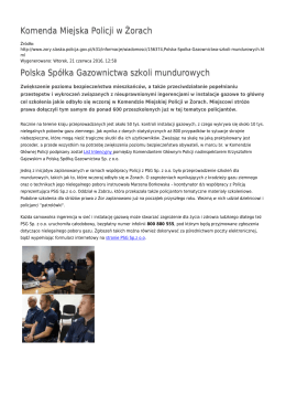 Komenda Miejska Policji w Żorach Polska Spółka Gazownictwa