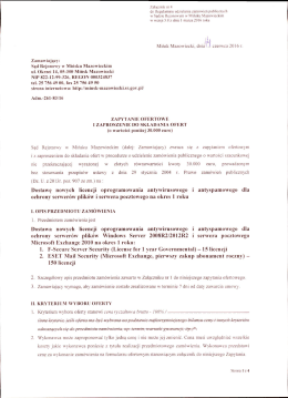 Zapytanie ofertowe i zaproszenie do składania ofert