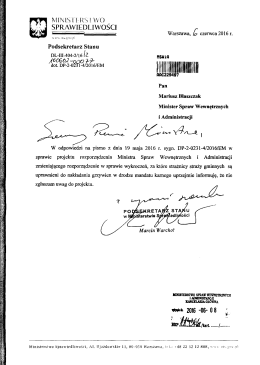 Uwagi do projektu - Ministerstwo Sprawiedliwości