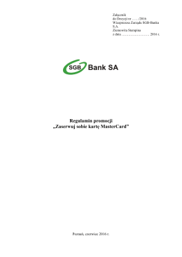 Regulamin promocji - Bank Spółdzielczy w Koninie