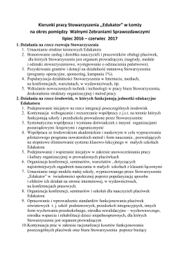Kierunki pracy Stowarzyszenia - Stowarzyszenie EDUKATOR w