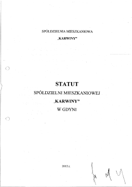 Statut SM - Sp&oacute;łdzielnia Mieszkaniowa "Karwiny"