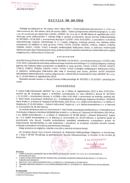 Decyzja pozwolenia na budowę - Blok nr 2