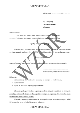 "Zgodny wniosek o separację" (format PDF)