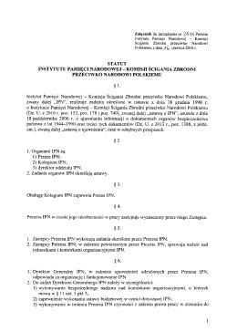 Statut Instytutu Pamięci Narodowej – Komisji Ścigania Zbrodni