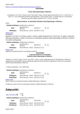 Załączniki - Sąd Rejonowy w Wieliczce