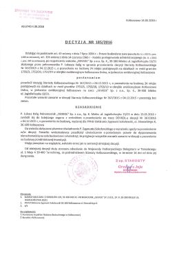 załącznik Kolbuszowa miejsca postojowe Decyzja nr 185