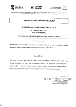 Inspektor w Wydziale Administracyjno Organizacyjnym