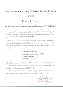 Plik - Instytut Matematyczny PAN