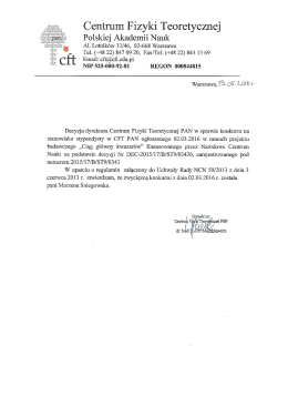 Więcej - Centrum Fizyki Teoretycznej PAN