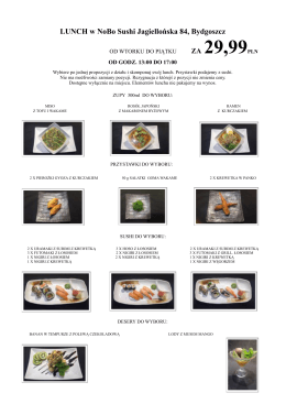 Lunch menu - NoBo Sushi