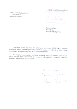 Pismo od prezesa Czarneckiego