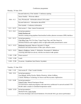 Conference programme Monday, 20 June 2016 Tuesday, 21 June