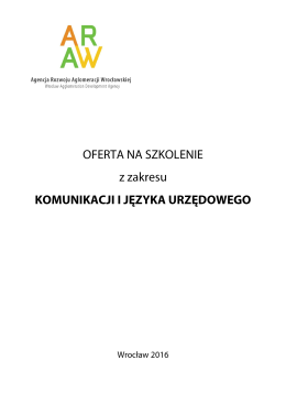 Oferta na szkolenie z zakresu KOMUNIKACJI I JĘZYKA