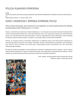 policja kujawsko-pomorska dzieci odwiedziły żnińską komendę policji