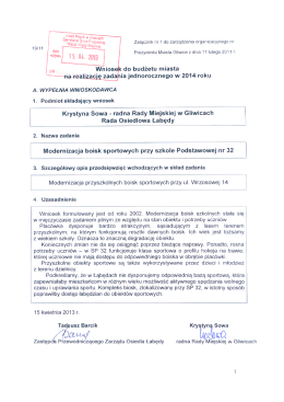 Wniosek na rok 2014