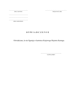 oświadczenie o niefigurowaniu w kartotece KRK
