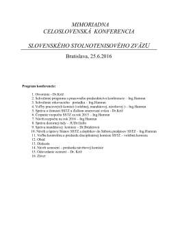Program celoslovenskej konferecie.