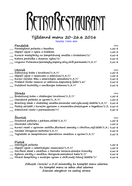Denné menu - Retro Restaurant™ Trenčín